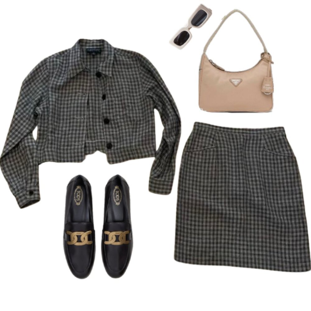 VINTAGE | Cropped jacket and skirt set